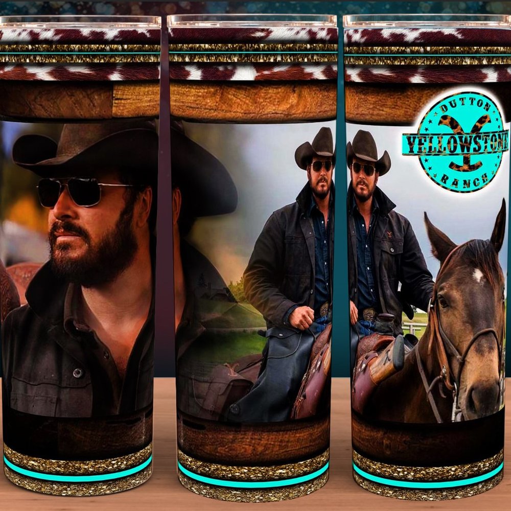 Yellowstone Rip Riding a Horse Cup Mug Tumbler 20oz